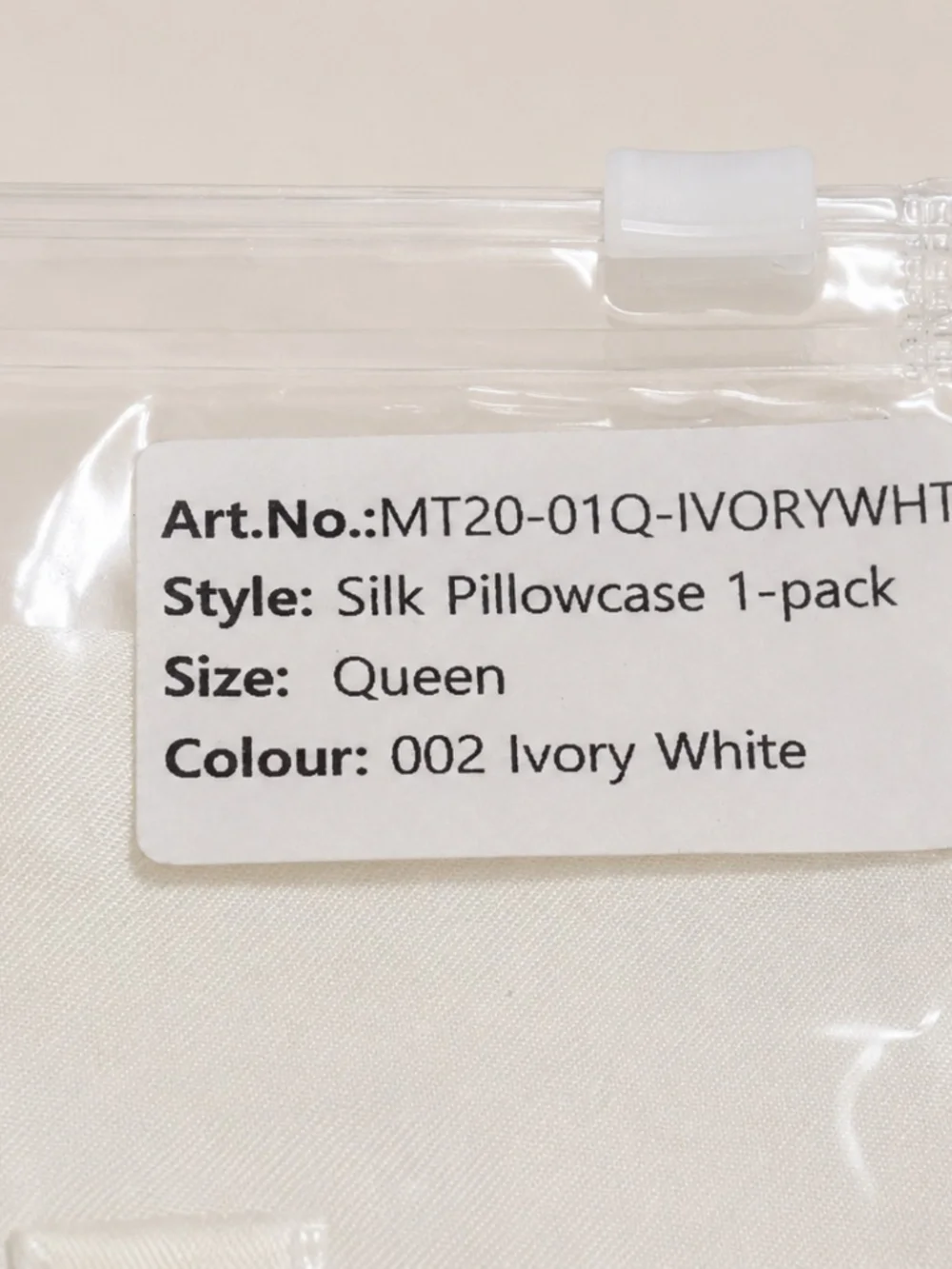 MANSPHIL Silk Pillowcase QUEEN Ivory White New in Package